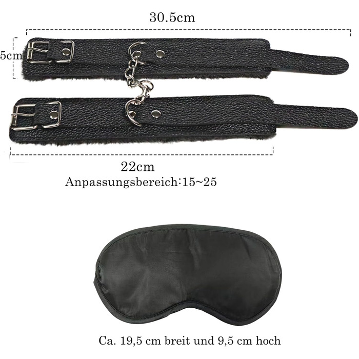 Наручники Секс-ліжко Плюш і маска для очей, Набір обмежень для звязування, Наручники Секс-ліжко з завязаними очима, Жорсткі іграшки для BDSM, Секс-набір обмежень, Набір обмежень для BDSM, Секс-іграшки Обидва