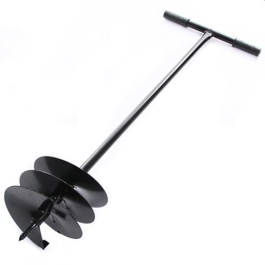 Ручний бурав для землі, бурав для посадки рослин, чорний, 5 діаметрів на вибір (200 мм)