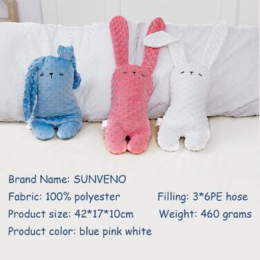 Дитяча подушка Sunveno, плюшевий кролик, декоративна подушка для дитячої кімнати, плюшева подушка, комфортна подушка для немовлят,