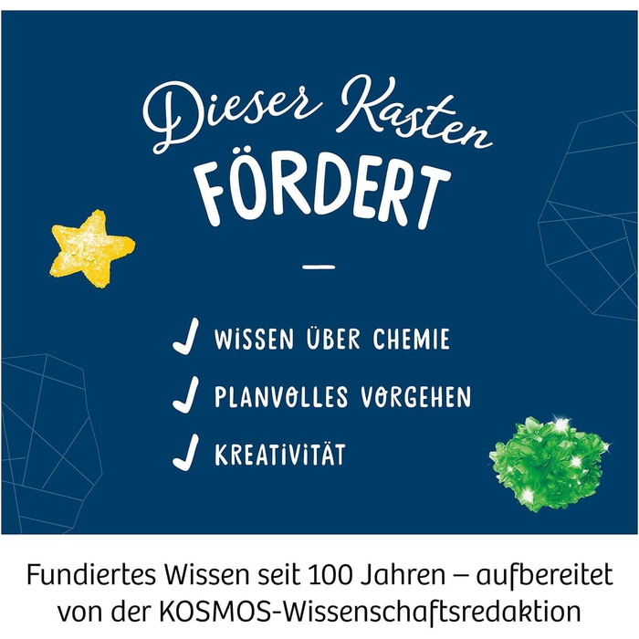 Вирощування кристалів - Вирощування захопливих кристалів - Повний набір, блискучі кристали, скриня зі скарбами, прикраса, набір для експериментів - для дітей віком 10-14 років, 645601