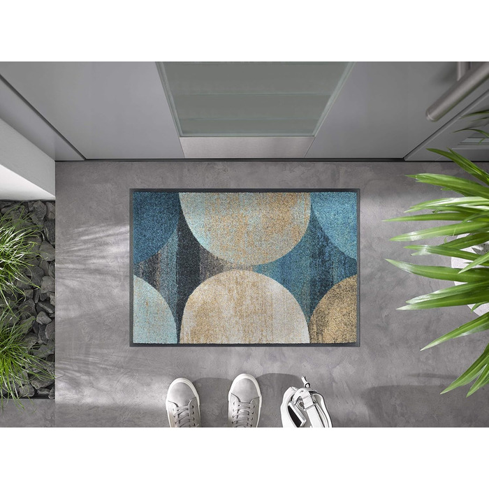 Килимок для дверей, що миється та сушиться, Galaxia 40x60 см, для використання всередині та зовні приміщень, можна прати, бірюзовий 40 x 60 см (прямокутний)