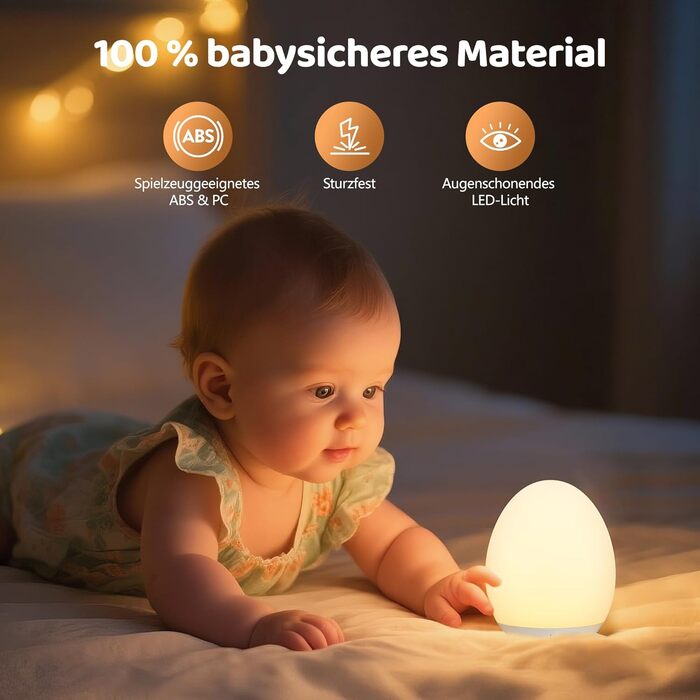 Нічник MediAcous, нічник, нічник для дітей/немовлят з 8 кольорами та лампочкою для годування, регульована яскравість, USB-світлодіодний нічник з таймером 1 година та сенсорним керуванням, прикраса для кімнати немовлят та малюків (білий)