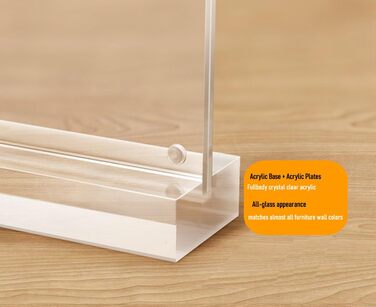 Настільні підставки TUKA-i-AKUT, 25 шт., альбомна орієнтація A4, прозорий акрил із магнітною застібкою, двосторонній дисплей, тримач для брошур, підставка для флаєрів, настільний рекламний дисплей, кришталево прозора Т-подібна підставка TKD8241-A4-W-25x, 