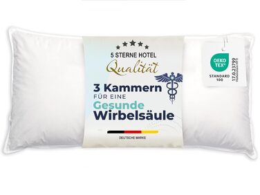 Подушка ZOLLNER преміум-класу з пір&39я з пуховим наповнювачем - Зроблено в Німеччині - Підходить для алергіків - Чохол з високоякісної бавовни Mako - Можна прати при температурі до 60C - 40x80 см - Готельна якість 40 x 80 см Білий