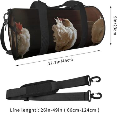 Спортивна сумка для подорожей, дизайн три курки, чорний колір, універсальний розмір