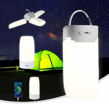 Світлодіодний кемпінговий ліхтар Owwasd, кемпінговий ліхтар USB, який перезаряджається на 5000 мАг, 96 світлодіодів із регулюванням затемнення для кемпінгу, наметовий ліхтар для відключень електроенергії, походів, надзвичайних ситуацій, надворі тощо.