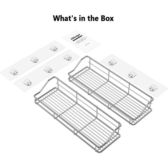 Полка для душової кабіни для ванної кімнати самоклеюча Полка для душової кабіни для ванної кімнати Настінна полиця без свердління з нержавіючої сталі SUS304 - 2 шт.