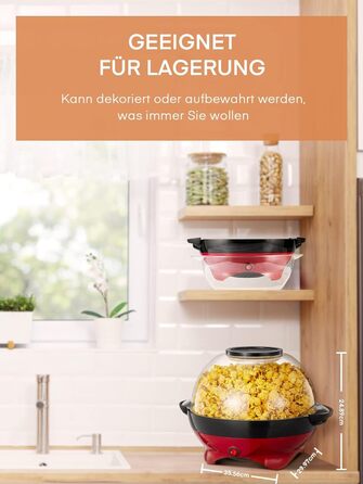 Машина для приготування попкорну - 5.5 л великої ємності - HOUSNAT 800 Вт домашня машина для приготування попкорну з антипригарним покриттям і знімною нагрівальною поверхнею - безшумна та швидка - машина