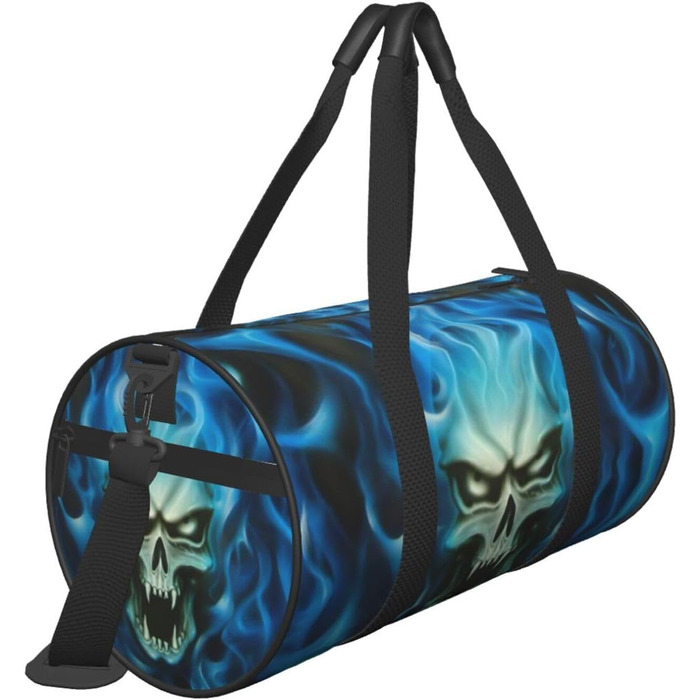 Дорожня сумка зі зміїною шкірою, кругла, великої місткості, легка та міцна, ідеальний подарунок для походів, відпустки, ділових поїздок та іншого, моторошний принт Привид-Череп, універсальний розмір