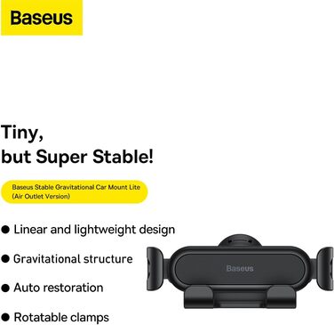 Автомобільне кріплення Baseus Stable Gravity, Lite Black