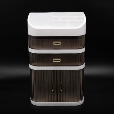 Косметична коробка для зберігання, розсувні двері, шухляда, стіл, багатофункціональна шафа для зберігання, багатошарова косметична коробка, комод (стиль A)