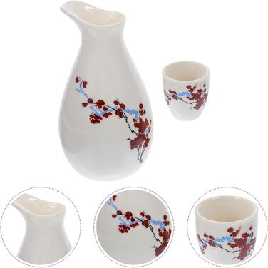 Набір для саке SAFIGLE з кераміки чайник та 8 чашок. Традиційний японський посуд для чаю та вина, ідеальний подарунок для особливих випадків.