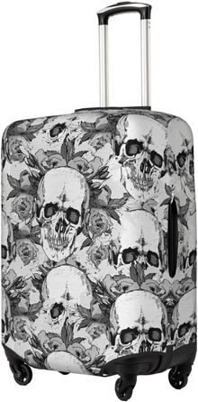 Чохол для валізи BAFAFA з принтом черепа та скелета, захист від подряпин та пилу, еластичний, чорний, розмір 95