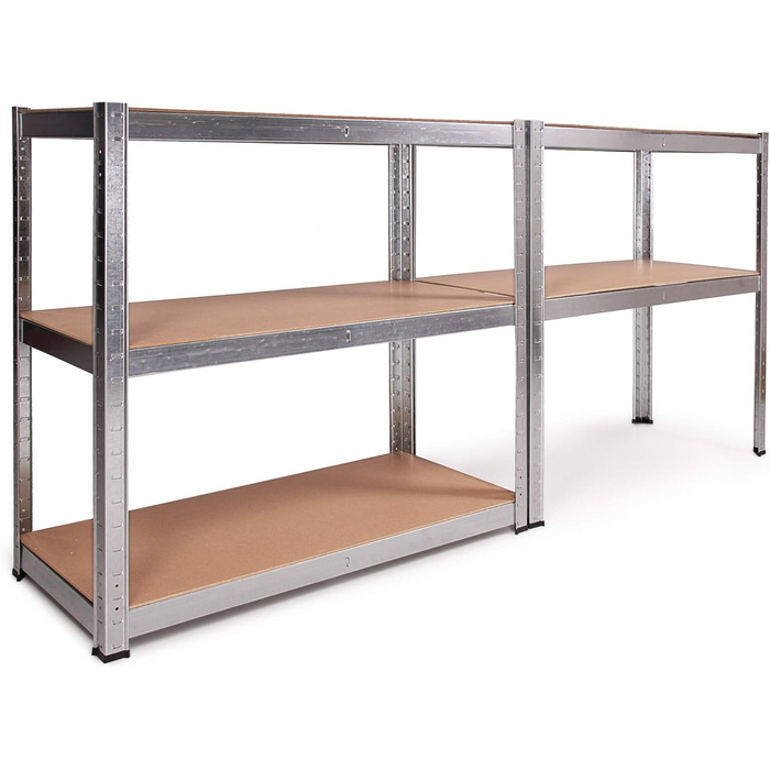 Металевий стелаж Ondis24 Thomas, полиця для зберігання 90x40x180 (В) см, полиця для підвалу, вантажопідйомність до 875 кг, сріблястий, з 5 полицями, вантажопідйомність кожна 175 кг, регульована висота, функціональний надміцний стелаж