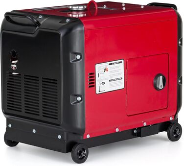 Дизельний генератор Hahn & Sohn HDE 9300SS3 - максимальна потужність 9,3 кВА Електричний стартер, AVR, генератор для будівельних майданчиків, будинків, садів, 70 дБ - аварійний генератор, дизельний генератор, 230 В 6,5 кВт дизель