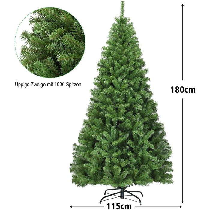 Штучна ялинка складна 180 см COSTWAY