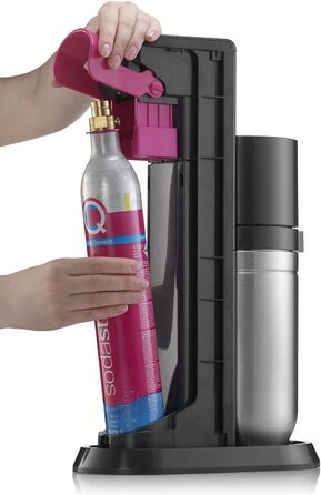 Пакет SodaStream Soda maker DUO з циліндром CO2 Quick-Connect, 2 шт. скляною пляшкою 1 л і пластиковою пляшкою 1 л, яку можна мити в посудомийній машині, висота 44 см, колір титан