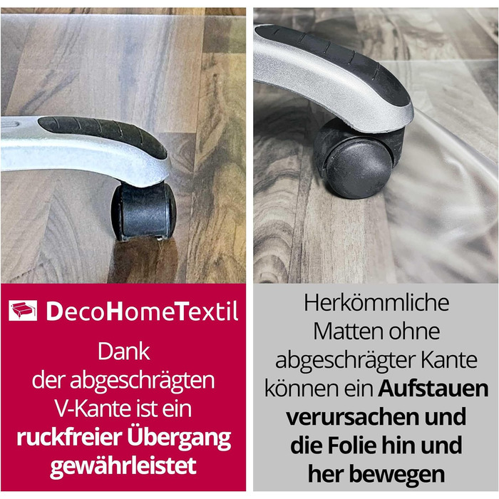 Захисний килимок для підлоги без запаху, килимок для офісного крісла зі скошеним V-подібним краєм, прямокутний, 100 x 140 см, злегка матовий, прозорий, протиковзкий килимок для крісла, можна прати, килимок для підлоги 140 x 100 см (прямокутний)