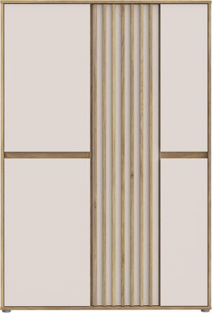 Шафа 100 110, сучасна шафа з рейковим дизайном, 5-дверна, спальня, декор дерева Maulella Oak Kashmir Beige, 109,3 см завширшки x 161,7 см заввишки x 41,5 см завглибшки