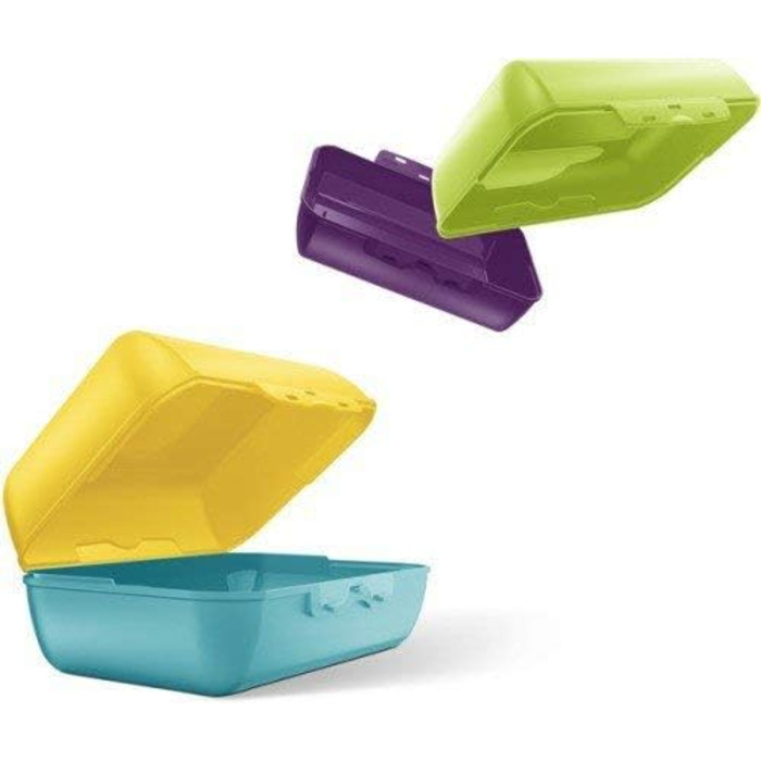 Набір контейнерів Emsa Clipboxen Variabolo 3 шт. (6 напів-контейнерів) Змінні комбінації Безпечно мити в посудомийній машині Ідеально для дітей, барвисті Розміри 15 x 3,5 x 10 см, 16 x 11 x 14 см