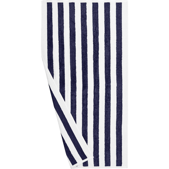 Рушник для басейну та пляжу, 100 бавовна, махрова тканина, смужки кабінки, м'який та поглинаючий, 76 х 152 см, 2 шт. и, темно-сині