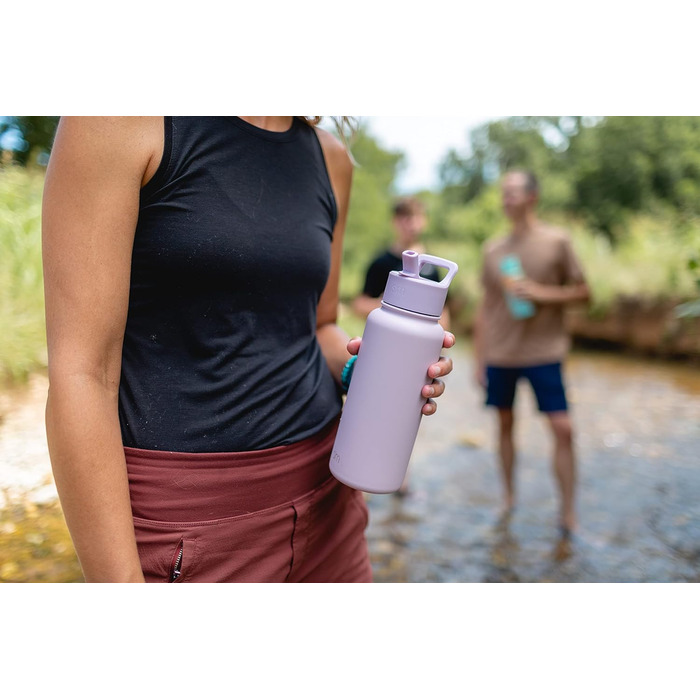Проста сучасна пляшка для пиття з трубочкою та кришкою Ізольована пляшка для води з нержавіючої сталі для спорту та тренажерних залів Summit 950 мл Мигдаль Береза 946 мл - Мигдаль Береза