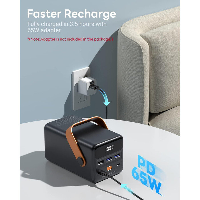 Зі світлодіодним дисплеєм Швидка зарядка зовнішнього акумулятора для ноутбука MacBook Мобільний телефон Samsung Google LG Дрон і т