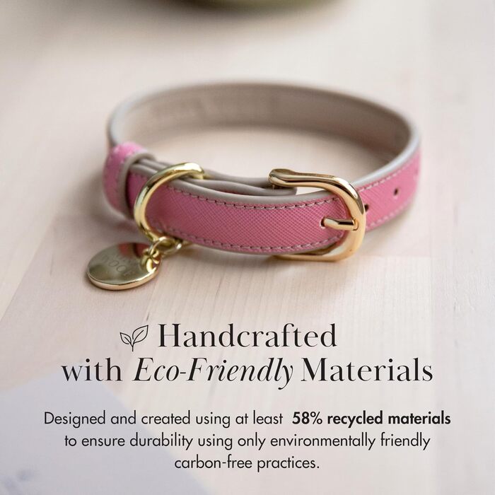 Мілан нашийник для собак з екошкіри, з регульованою пряжкою та м'якою підкладкою (Розмір L (47 см - 57 см)), Ліловий колір