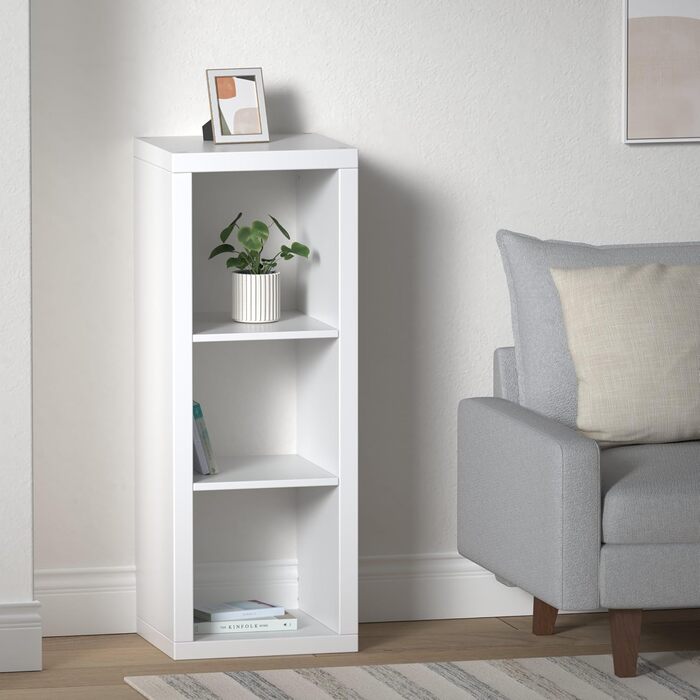 Полиця, книжкова шафа, настінна полиця, перегородка для кімнати білого кольору (42 x 112 см)