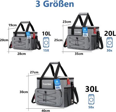 Складана сумка-холодильник для подорожей, ізольована сумка/термосумка/сумка-холодильник для їжі та напоїв, портативний холодильник для кемпінгу, пляжу, барбекю, гриля, пікніків, походів, шопінгу, 20 л