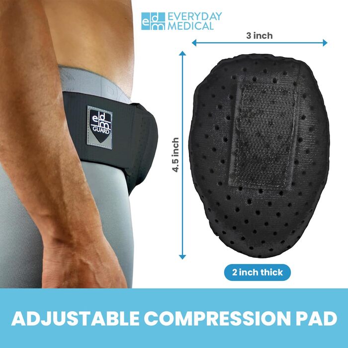 Грижовий пояс EVERYDAY MEDICAL для чоловіків - пахова грижова підтримка для чоловіків - чорний, розмір L/XLarge Schwarz L/XL ()