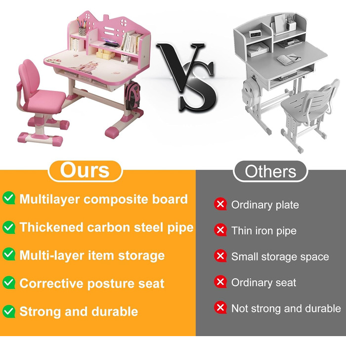 Комплект підставок для книг із 2 предметів, подовжений, комплект стільців для письмового столу, мультяшний, дитячий, регульована висота, для кабінету, шухляда, стіл зі стільцем, рожева троянда
