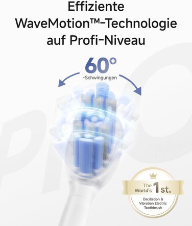 Звукова зубна щітка Laifen Wave Pro з 6 режимами чищення та акумулятором на 70 днів, 60 осциляції, контроль тиску, 2 інтелектуальні насадки (Алюмінієво-рожевий)