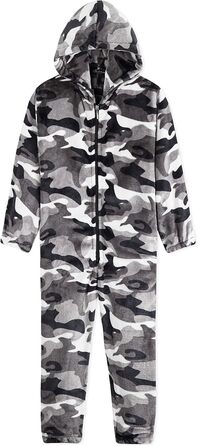 Дитячий флісовий комбінезон CityComfort Onesie, піжама для хлопчиків і дівчаток, надзвичайно м&39який, цільний, на все тіло, піжамний комбінезон, піжама-ромпер, 7-14 років, 11-12 років, сірий, арктичний