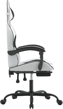 Ігрове крісло з підставкою для ніг, крісло для ПК, ігрове крісло, крісло для геймерів, крісла для домашнього офісу, ігрові крісла, крісло для Playstation, комп&39ютерне крісло, обертове, біла та чорна штучна шкіра