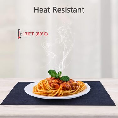 Серветки, що миються Набір з 6 серветок Протиковзка серветка ПВХ Термостійка серветка для столу, S01 Navy blue S01 Navy blue 6 шт.