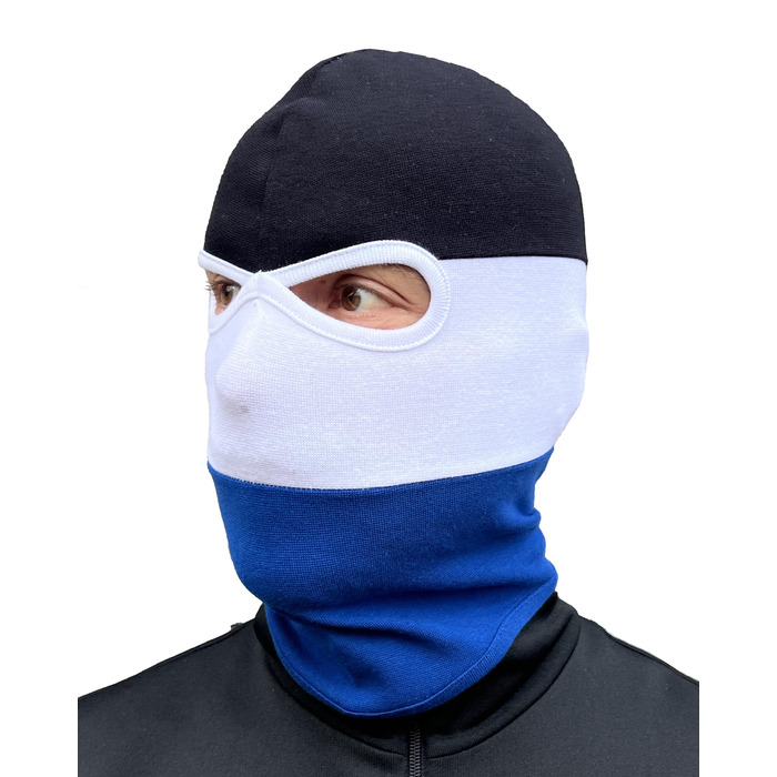 Балаклава PGWEAR у чорну, білу та синю смужки Маска унісекс, один розмір Ультрас, Хулігани, Лижі, Мотоцикли