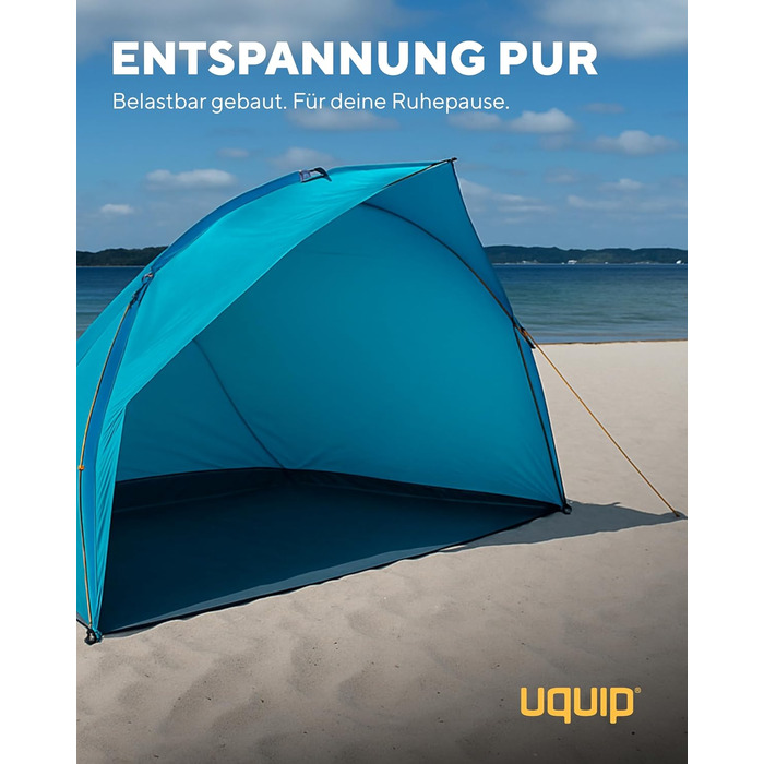 Пляжний намет Uquip Shelly Beach Shelter I UPF 50 для захисту від сонця, вітру та дощу I Портативний пляжний намет I Ідеально підходить для пляжу, кемпінгу та пікніків, один розмір, бензиновий