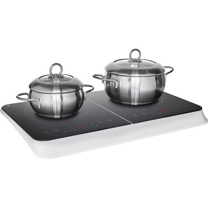 Подвійна індукційна конфорка MEDION, 3500 Вт, дві конфорки, 10 рівнів температури, LED-дисплей, MD18493, чорний подвійний Сенсорна верхня частина управління