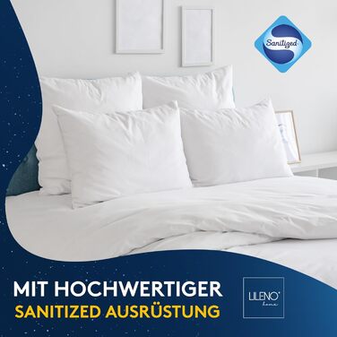 Подушка LILENO HOME 80x80 (комплект з 2 шт.) Можна прати при 95C, Oeko-Tex та зроблено в Німеччині Регульована подушка 80x80 для райського сну Подушка 80x80 см з приємним запахом Комплект з 2 шт.