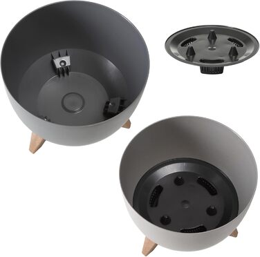 Квітковий горщик MELTOM з ніжками-вставкою, горщик для трав, еко-перероблений (антрацит, XL - 47 см) XL - 47 см антрацит