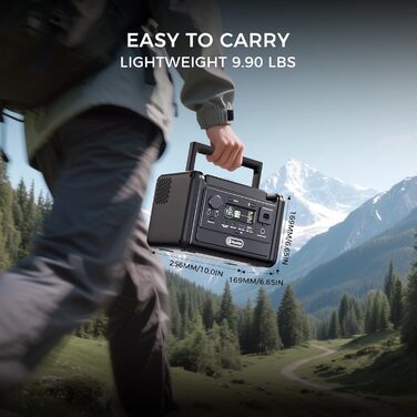 Портативна електростанція Flashfish T300pro потужністю 300 Вт з літій-іонним акумулятором 230 Втгод, піковою потужністю 600 Вт, синусоїдальними розетками змінного струму, зарядним пристроєм USB-C потужністю 100 Вт, швидким часом заряджання 1,2 години, сон