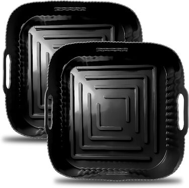 Силіконова форма для фритюрниці 23 см, аксесуари для фритюрниці 2 шт. Силіконова форма для випічки XXL для COSORI 6,4 л, 6,2 л, 6 л, Russell Hobbs 8 л, багаторазова замість паперу для випічки аксесуари для фритюрниці 23 см чорний