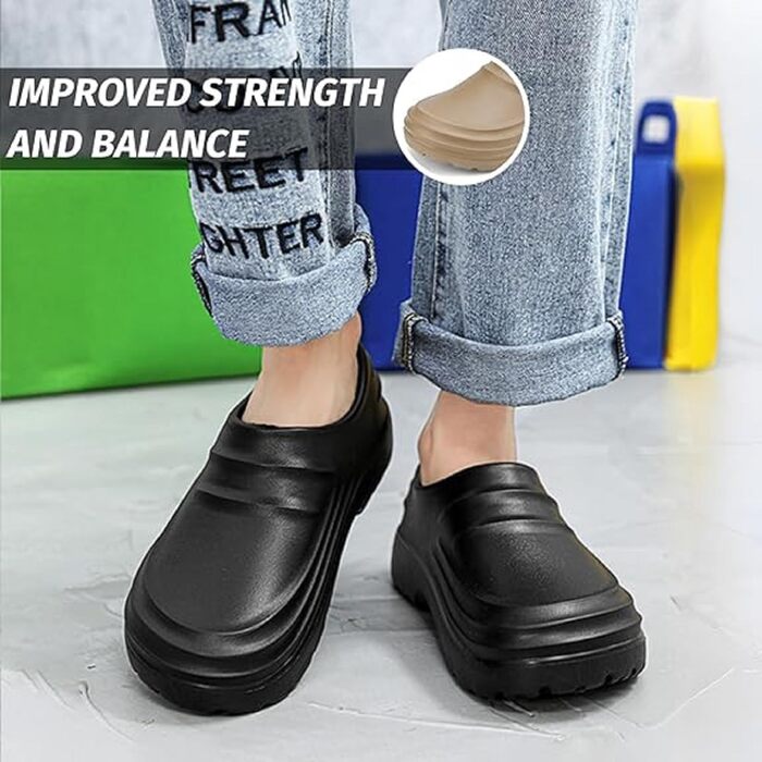 Взуття для шеф-кухаря, нековзне, водонепроникне робоче взуття, легке, нековзне, водонепроникне кухонне взуття для чоловіків і жінок, 39 EU, чорний колір