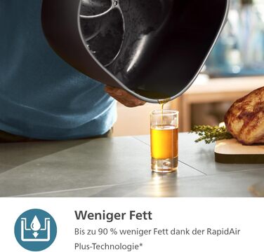 Фритюрниця Philips серії 3000 об'ємом 4,2 л, оглядове вікно, фритюрниця 16 в 1, технологія RapidAir Plus, менше жиру, додаток з ре