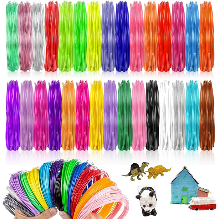 Кольорів 3D Pen Filament PLA 1,75 мм Кольори 3D Pen 5 м кожна Аксесуари 3D Pen Filament 3D Pen Filament для ручки 3D-принтера, для дітей і дорослих (3D ручка не входить в комплект), 30