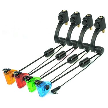 Свінгер для лову коропа Hirisi Tackle, 4 кольори, світлодіодні ліхтарі, індикатор клювання, риболовецький аксесуар, регульована еластичність, 2 рівні, зі швидким звільненням FBA-B2045-MIX