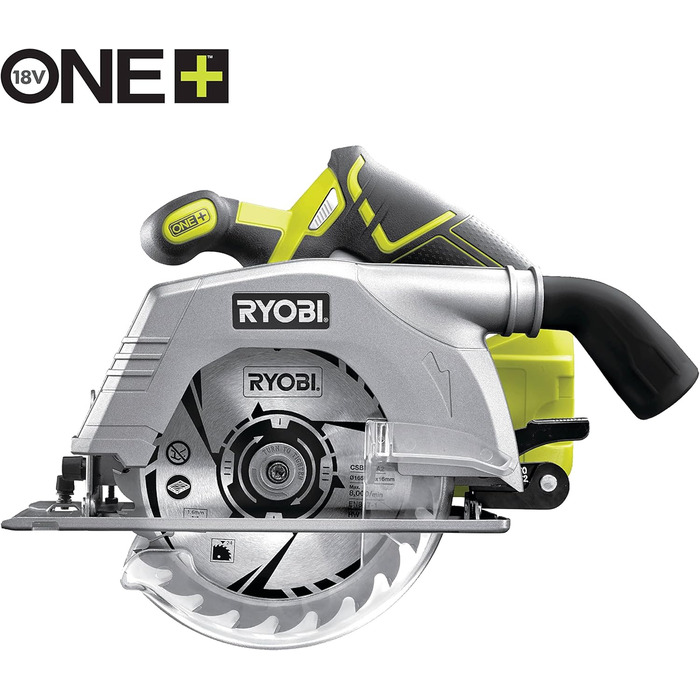 Акумуляторна портативна циркулярна пила RYOBI 18 V ONE R18CS-0 (отвір ø 16 мм, глибина різання до 52 мм, частота обертання на холо