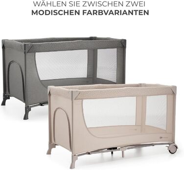 Дитяче ліжко Kinderkraft Joy 2, дорожнє ліжечко 2-в-1, дитячі ліжка, дитяче ліжко, дорожнє ліжечко, сучасний дизайн, малі розміри у складеному вигляді, колеса, темно-сірий колір Joy 2 Dark Grey