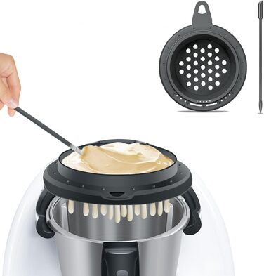 Сито Sptzle Сумісне з аксесуарами Thermomix Tm6, насадка Sptzle для Vorwerk Аксесуари Thermomix з силіконовим скребком, сито Sptzle для кухонного комбайна Швидко підготовлений прес Spaetzle Spaetzle